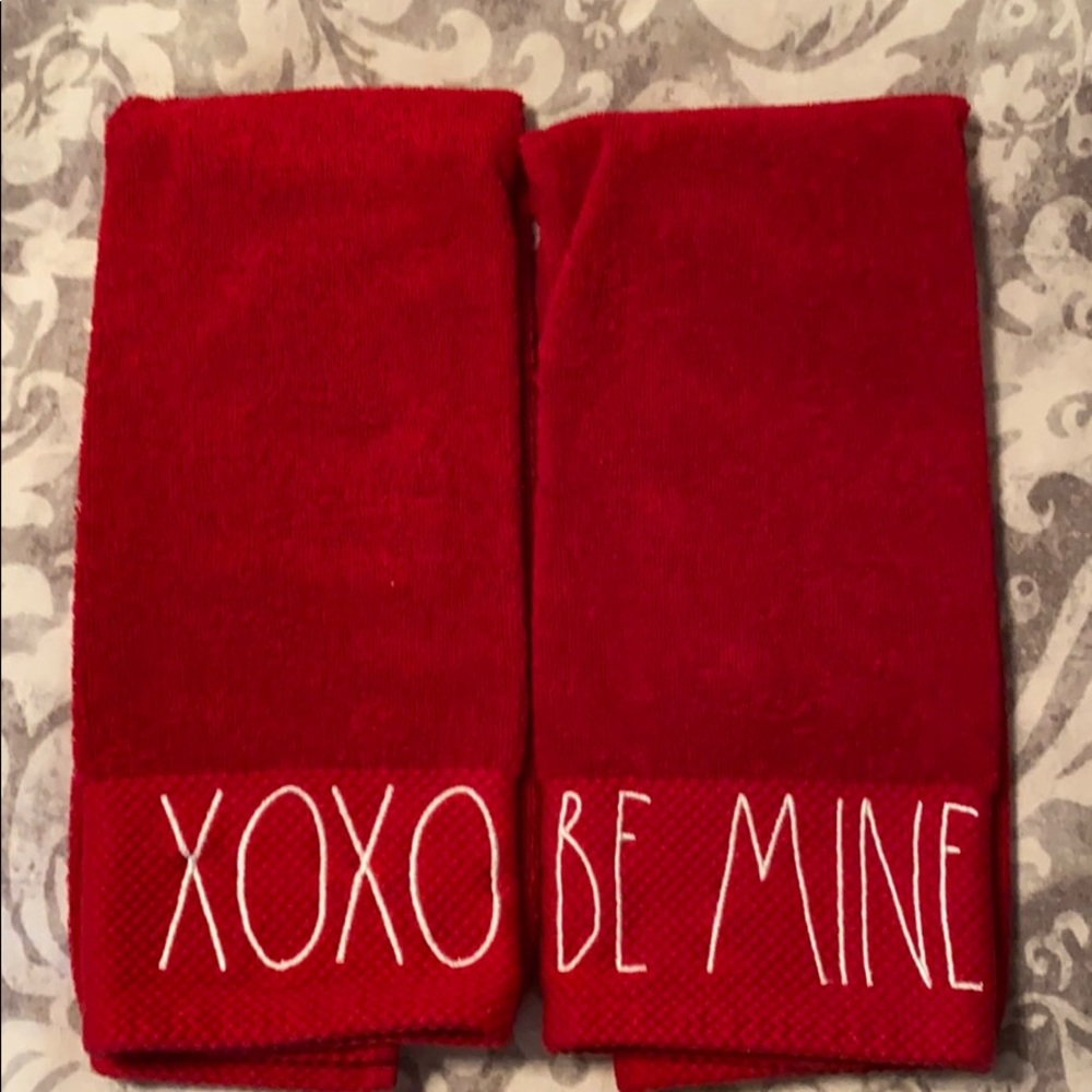 Rae Dunn Red Valentine’s Hand Towels (set of 2)